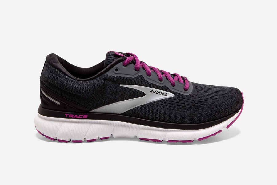 Brooks Trace Road Running Shoes Womens - Black/Purple - OHLFE-5679